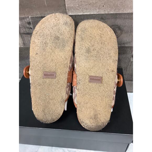 Coach Women's 7B Cocoa Amber Blake Clogs In Signature Textile Jacquard LB15-8 - Picture 7 of 9